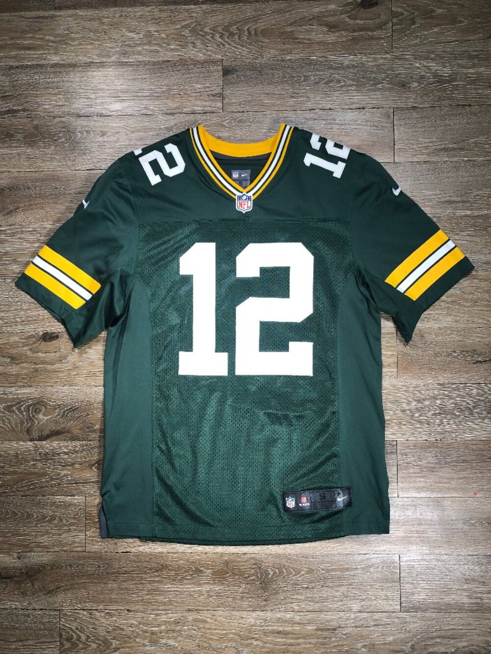 Nike Green Bay Packers Aaron Rodgers #12 NFL On Field Game Home Jersey Men’s S